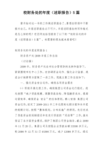 校财务处的年度（述职报告）5篇