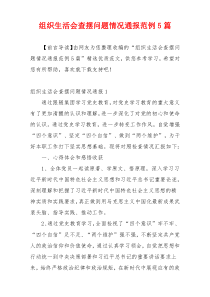 组织生活会查摆问题情况通报范例5篇