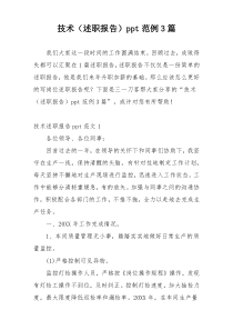 技术（述职报告）ppt范例3篇