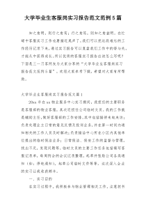 大学毕业生客服岗实习报告范文范例5篇