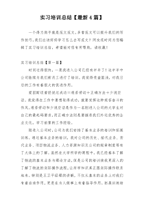 实习培训总结【最新4篇】