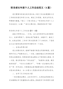 财务部长年度个人工作总结范文（4篇）