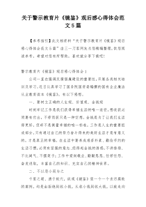 关于警示教育片《镜鉴》观后感心得体会范文5篇
