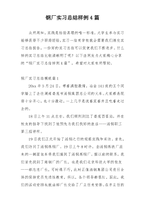 钢厂实习总结样例4篇