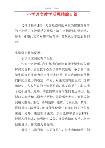 小学语文教学反思精编5篇
