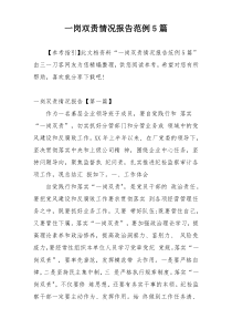 一岗双责情况报告范例5篇