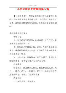 小松鼠找花生教案精编5篇