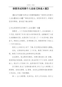 保管员试用期个人总结【热选4篇】