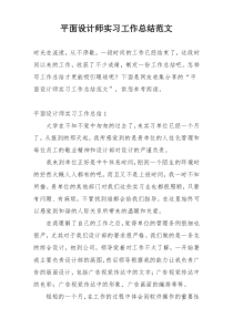 平面设计师实习工作总结范文