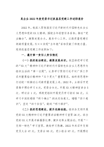 某企业2022年度党委书记抓基层党建工作述职报告