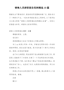销售人员辞职报告范例精选10篇