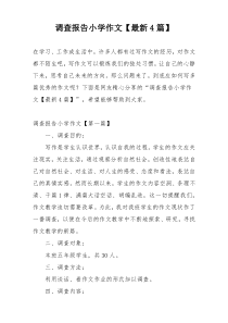 调查报告小学作文【最新4篇】