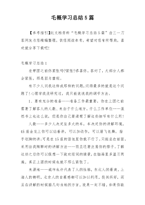 毛概学习总结5篇
