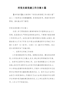 村党支部党建工作方案5篇