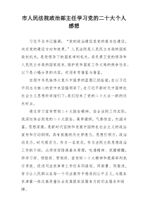 市人民法院政治部主任学习党的二十大个人感想
