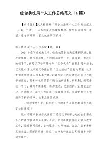 综合执法局个人工作总结范文（4篇）