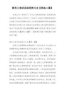 新员工培训总结范例大全【热选4篇】