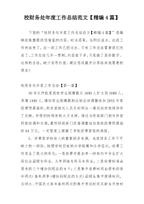 校财务处年度工作总结范文【精编4篇】
