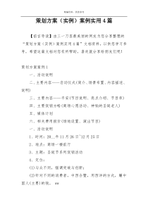 策划方案（实例）案例实用4篇