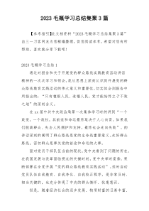 2023毛概学习总结集聚3篇