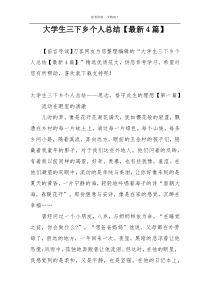 大学生三下乡个人总结【最新4篇】