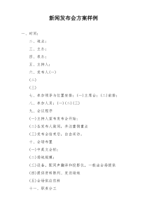 新闻发布会方案样例