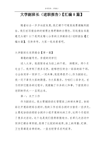 大学副班长（述职报告）【汇编8篇】