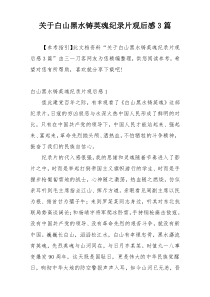 关于白山黑水铸英魂纪录片观后感3篇