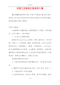 年度工作报告汇报实用5篇