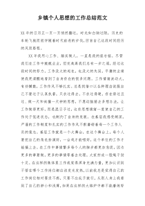 乡镇个人思想的工作总结范文