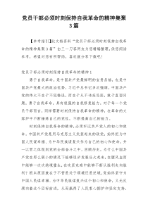 党员干部必须时刻保持自我革命的精神集聚3篇