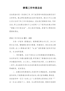 禁毒工作年度总结