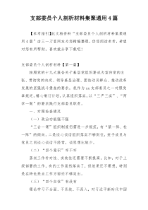 支部委员个人剖析材料集聚通用4篇