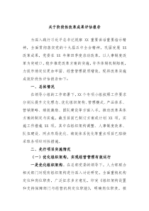 关于阶段性改革成果评估报告