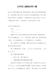 公司员工雇佣合同5篇