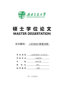 CDTKFS公司财务分析
