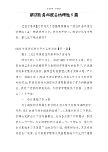 酒店财务年度总结精选5篇