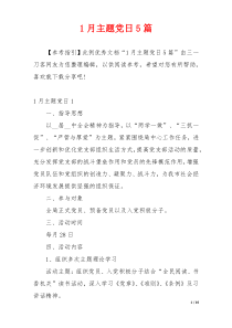 1月主题党日5篇
