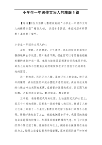 小学生一年级作文写人的精编5篇
