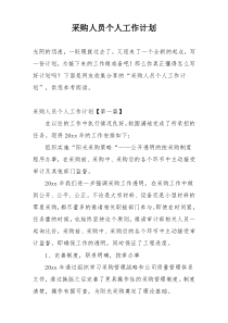 采购人员个人工作计划