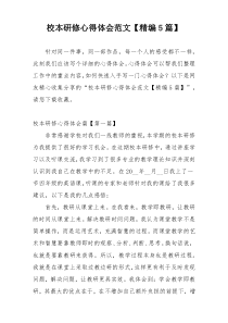校本研修心得体会范文【精编5篇】