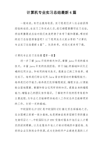 计算机专业实习总结最新4篇