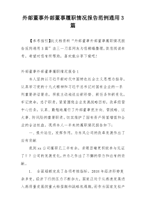 外部董事外部董事履职情况报告范例通用3篇