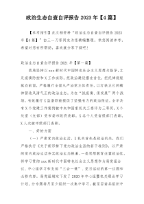 政治生态自查自评报告2023年【4篇】