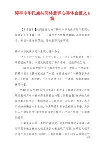 铸牢中华民族共同体意识心得体会范文4篇