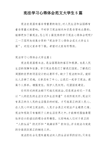 宪法学习心得体会范文大学生5篇