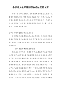 小学语文教师暑期研修总结反思4篇