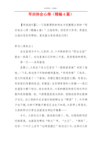 军训体会心得（精编4篇）