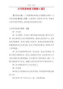 公司奖惩制度【精编4篇】