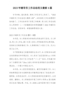 2023年辅导员工作总结范文最新4篇